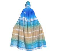 LMNUDS View Of Two Beaches - Mantello con cappuccio, unisex, misterioso, rinascimentale, per Halloween, Natale, cosplay, feste, mantello per adulti