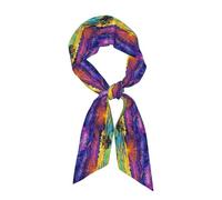 LMNvbz Lavanda pittura a olio stampa donna collo sciarpa testa capelli sciarpe, moda leggero raso seta quadrato lungo foulard, 119 cm x 7,9 cm