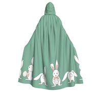 LMNvbz Mantello con cappuccio unisex da coniglietto pasquale, per Halloween, cosplay, feste, costume da strega da vampiro