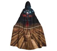 LMNvbz Mantello con cappuccio unisex professionale da basket arena per Halloween, cosplay, costume da strega, per adulti