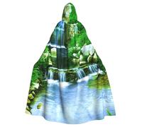 LMNvbz Mantello unisex con cappuccio a cascata che scorre verso il basso, per Halloween, cosplay, feste, costume da vampiro da strega