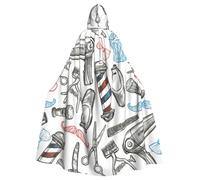 LMNvbz Mantello unisex con cappuccio in stile monocromatico, per Halloween, cosplay, feste, costume da strega da vampiro per adulti