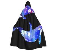 LMNvbz Orca Killer Whale Mantello unisex con cappuccio per Halloween Cosplay Party Costume, Adulto Vampiro Witch Robe