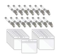 LMOGWL 15 pezzo set di portacarte trasparenti con clip, portabadge, cerniera impermeabile e richiudibile, porta carte d'identità in plastica, porta carte di credito, porta patente di guida in PVC