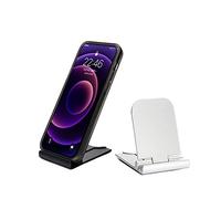 LMOGWL 2 pezzi Portatelefono pieghevole, porta telefono desktop portatile con regolazione multi angolo, compatibile con iPhone/Samsung/tutti i supporti in plastica per smartphone (1 nero/1 bianco)