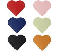 LMOGWL 6 pezzi Segnalibro in pelle a forma di cuore, riutilizzabile, protezione d'angolo, mini marcatore di pagina d'angolo, accessorio di lettura portatile, adatto per gli appassionati di lettura
