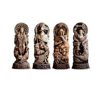 lmoikesz 4X Aggiungi Fascino alla casa delle divinità norrene Statue Decorative in Resina Lavorazione Artistica divinità norrene Scultura Ornamento Squisito