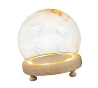 lmoikesz Affascinante espositore a cupola trasparente antipolvere con base in legno, per figure da banco, centrotavola illuminante per oggetti da collezione, Chiaro, 15 centimetri