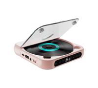 lmoikesz Lettore CD ad alte prestazioni con schermo LCD, batteria ricaricabile, numerose funzioni per la musica a casa, lettore CD portatile per studenti di lingue, Rosa, 135x135x25mm