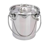 lmoikesz Mungitrice elettrica portatile, secchio per il latte, kit per mungitrice, secchio per in acciaio inossidabile, contenitore per latte di pecora professionale ed, Argento, 3L