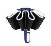 lmoikesz parasole con fibbia completamente automatico Parte di supporto in fibra di vetro parasole con fibbia completamente automatico Ombrellone in gomma, Blu navy riflettente