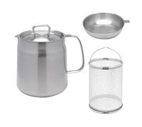 lmoikesz Pentola per friggitrice con cestello, essenziale per friggere in modo rapido ed efficiente i cibi in cucina, cucina del ristorante, scaldaburro, padella per friggere, 2L