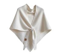 lmoikesz Scialle lavorato a maglia per donna, elegante mantello in lana e cashmere, sciarpa per il tempo libero all'aperto, cardigan in lana e cashmere e poliestere, bianco, 185 * 75cm