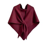 lmoikesz Scialle lavorato a maglia per donna, elegante mantello in lana e cashmere, sciarpa per il tempo libero all'aperto, cardigan in lana e cashmere e poliestere, Colore rosso vino, 185 * 75cm