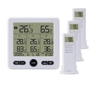 lmoikesz Stazione meteorologica Wireless con Allarme di Limite Superiore e Inferiore per la Sicurezza, termometro Digitale e igrometro con sensori remoti, Bianco