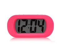 lmoikesz Sveglia a LED con Snooze Night Light Table Comodino in Silicone Antiurto Schermo LCD Orologi Bell Home Office, Rosa