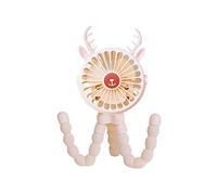 lmoikesz Ventilatore per carrozzina in ABS Funzionamento silenzioso Controllo pulsante regolabile Ventole di raffreddamento ricarica USB alimentate a batteria estive, Giallo tondo, Tipo 3