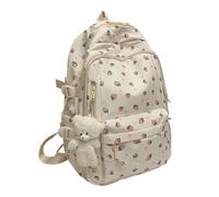 lmoikesz Zaino scolastico alla moda con ciliegie per ragazze, zaino per l'inizio della stagione scolastica, alla moda con ciliegie per donne, in nylon estetico, digitare+4