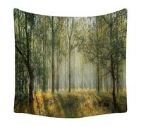 Lmovutcom Erba di luce e ombra del bosco, tessuto decorativo da appendere al paesaggio, grande arazzo da appendere alla parete, arazzo decorativo in tessuto per la parete di casa