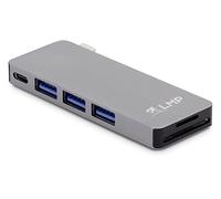 LMP USB-C Basic Hub 6 Porte, 3x USB 3.0 (1x 1.5A Output), SD/microSD, USB-C (PD), Aluminum, space grey