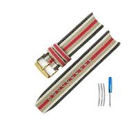 LMPVPDGADZ Accessori for cinturini in tela, cinturino for orologio in nylon for buona resistenza all'usura adatto for Burberry adatto for Omega Bu7600 7601 7602 7680 22mm(Stripes-Golden-K1)