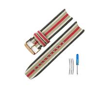 LMPVPDGADZ Accessori for cinturini in tela, cinturino for orologio in nylon for buona resistenza all'usura adatto for Burberry adatto for Omega Bu7600 7601 7602 7680 22mm(Stripes-Rose-K1)
