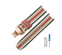 LMPVPDGADZ Accessori for cinturini in tela, cinturino for orologio in nylon for buona resistenza all'usura adatto for Burberry adatto for Omega Bu7600 7601 7602 7680 22mm(Stripes-Rose-B1)