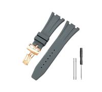 LMPVPDGADZ Adatto for cinturino for orologio in gomma silicone Seiko adatto for Ap Royal Oak 15400/26331/15500 in cinturini for orologi arancione, verde e blu da 27 mm(Gray-Rose-Z1)