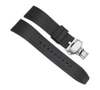 LMPVPDGADZ Cinturini universali in silicone durevoli e resistenti all'usura Cinturino morbido e confortevole 20 22 24 mm(Black-Steel-B1,20mm)