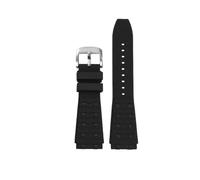 LMPVPDGADZ Cinturino for orologio in silicone fluorurato 22 24mm Giunto convesso Nero Blu Bracciale for cinturino da uomo adatto for Breitling Chronomat B01(Black-S pin,24mm)