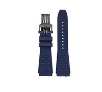 LMPVPDGADZ Cinturino for orologio in silicone fluorurato 22 24mm Giunto convesso Nero Blu Bracciale for cinturino da uomo adatto for Breitling Chronomat B01(Blue-Black,22mm)