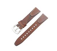 LMPVPDGADZ Cinturino for orologio vintage fatto a mano di qualità 18mm 20mm 22mm Accessori for cinturini a sgancio rapido for cinturino for fibbia nera argento(Red brown sl buckle,20mm)