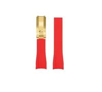 LMPVPDGADZ Cinturino in gomma siliconica adatto for Rolex adatto for Daytona adatto for Submariner Yacht Master 20mm tinta unita nero blu rosso verde bianco marrone cinturino(Red-gold)