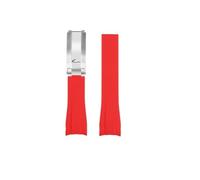 LMPVPDGADZ Cinturino in gomma siliconica adatto for Rolex adatto for Daytona adatto for Submariner Yacht Master 20mm tinta unita nero blu rosso verde bianco marrone cinturino(Red-silver)