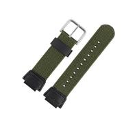LMPVPDGADZ Cinturino in nylon da 18 mm adatto for cinturino CASIO AE-1000W AE-1300 AE1200 W-S200H W-800H W-216H W-735H W-215 AEQ-110W SGW-300H 400H 500H MRW-200H(Army green sk)