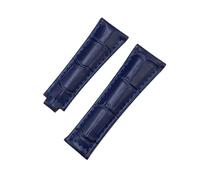 LMPVPDGADZ Cinturino in pelle di coccodrillo for estremità curva for collegamento in metallo da 20 mm adatto for Rolex Submariner adatto for GMT adatto for DAYTONA Yacht-Master cinturino nero verde(Bl