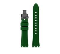 LMPVPDGADZ Cinturino in resina siliconica 19mm 21mm Nero Blu scuro Verde Arancione Cinturino da uomo adatto for SWATCH IRONY adatto for CHRONO marrone(Green-Black,19mm)