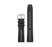 LMPVPDGADZ Cinturino orologio in gomma siliconica Sport Nero Rosso Verde Linee bianche Bracciale cinturino di ricambio da uomo adatto for CASIO EQB-1000(Black white-S pin)