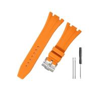 LMPVPDGADZ Cinturino resistente e confortevole adatto for Audemars Piguet adatto for Royal Oak Offshore 15703 15400 for cinturino in silicone(Orange-Steel-K14)
