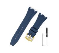 LMPVPDGADZ Cinturino resistente e confortevole adatto for Audemars Piguet adatto for Royal Oak Offshore 15703 15400 for cinturino in silicone(Blue-Golden-K14)