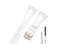 LMPVPDGADZ Cinturino resistente e confortevole adatto for Audemars Piguet adatto for Royal Oak Offshore 15703 15400 for cinturino in silicone(White-Rose-K14)