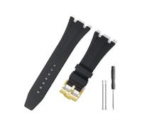 LMPVPDGADZ Cinturino resistente e confortevole adatto for Audemars Piguet adatto for Royal Oak Offshore 15703 15400 for cinturino in silicone(Black-Golden-K14)