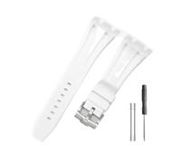 LMPVPDGADZ Cinturino resistente e confortevole adatto for Audemars Piguet adatto for Royal Oak Offshore 15703 15400 for cinturino in silicone(White-Steel-K14)
