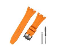 LMPVPDGADZ Cinturino resistente e confortevole adatto for Audemars Piguet adatto for Royal Oak Offshore 15703 15400 for cinturino in silicone(Orange-Black-K14)