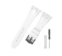 LMPVPDGADZ Cinturino resistente e confortevole adatto for Audemars Piguet adatto for Royal Oak Offshore 15703 15400 for cinturino in silicone(White-Black-K14)