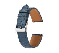 LMPVPDGADZ Misura affusolata a sgancio rapido for cinturino for orologio in pelle Saffiano 18mm 20mm 22mm Cinturini for orologi sottili for uomo Donna Cinturini di ricambio(Blue silver buckle,20mm)
