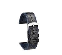 LMPVPDGADZ Misura for cinturino orologio Hamilton Khaki Aviation serie velocità del vento composito cinturino in fibra di carbonio accessori sportivi in gomma da uomo 20mm 22m(Black blue silver,20MM