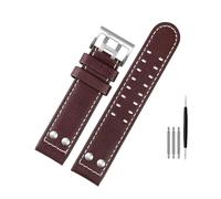 LMPVPDGADZ Misura for Hamilton Khaki Aviation Watch H77616533 H70615733 Cinturino for orologio in pelle Jazz Field Cinturino for uomo 20 22 Stile militare(B Darkbrown white sk,22mm)