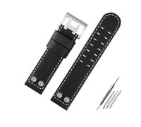 LMPVPDGADZ Misura for Hamilton Khaki Field H78646733 H78626583 Cinturino for rivetto in metallo 22 24mm Bracciale for cinturino for orologio in pelle for il tempo libero(B B brown silver,24mm)