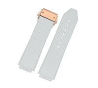 LMPVPDGADZ Misura for Hublot BIG BANG cinturino in gomma siliconica nero blu bianco for cinturino for fibbia da uomo accessori 26 * 19mm(White rose gold)